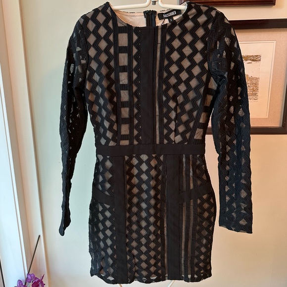 Missguided Mesh Bodycon Dress in Black - Picture 1 of 2